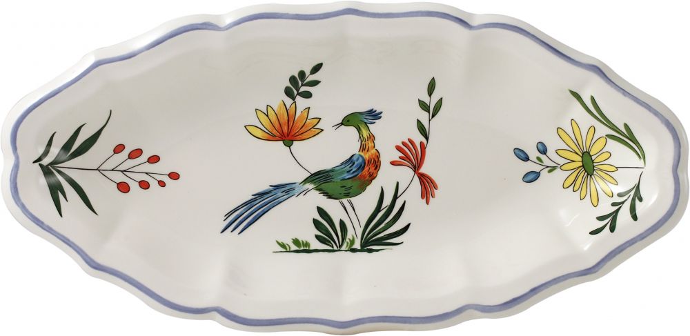 B 1 PICKLE DISH OISEAUX PARADIS 26,5 X 13,2 см.,   0111CRAV22 GIEN, Райская птица