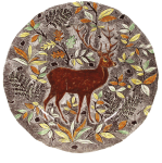 Блюдо круглое Олень 34,4 см., RAMBOUILLET Gien, 0126CPPC26