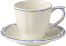 НАБОР ЧАШЕК ДЛЯ ЧАЯ С БЛЮДЦЕМ 2 ШТ.., GIEN FILET BLEU, 175 мл -  14,5 см - высота 7,4 см