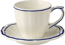 Набор чайных пар 2 набора, FILET COBALT, GIEN, 17,5 мл. - Д 14,5 см. - В 7,4 см., 15412PTU49