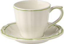 Набор чайных пар 2 набора, FILET VERT, GIEN, 17,5 мл. - Д 14,5 см. - В 7,4 см.,