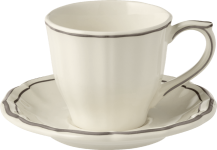 Набор из 2 Чашек с блюдцами  175 мл., - Д14,5 см..  В7,4 см.., FILET TAUPE, GIEN, 1692PTHU49