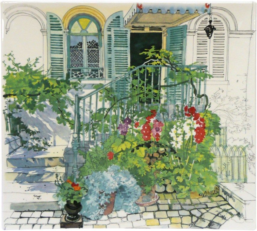 Блюдо прямоугольное 29,5 X 26,5 см., PARIS A GIVERNY GIEN