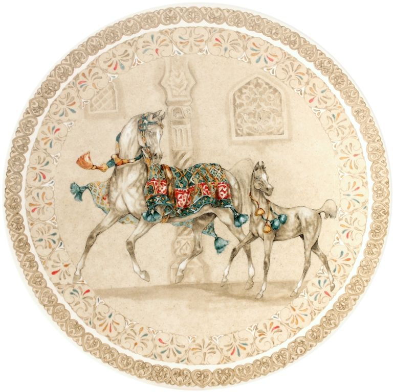 Блюдо для фруктов,Лошади ветра D 31 cm, арт,1751CCT199 ,CHEVAUX DU VENT, GIEN