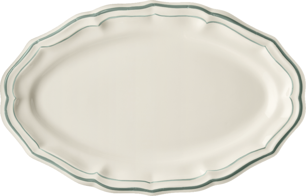 Овальное блюдо, FILET CELADON, GIEN, 41 X 26 см.,