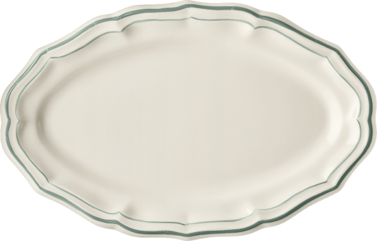 Овальное блюдо, FILET CELADON, GIEN, 41 X 26 см.,