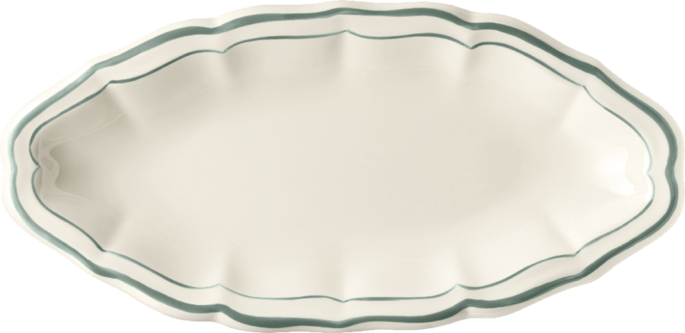 Овальное блюдо, FILET CELADON, GIEN, 26,5 X 13,2 см.,