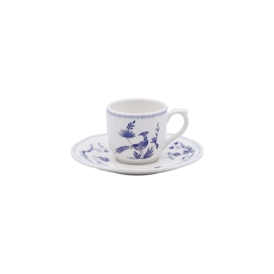 Кофейная пара  Gien , Paradis Bleu - Райская птица Голубая,  Д 14 cm - 85 мл - H 6 cm