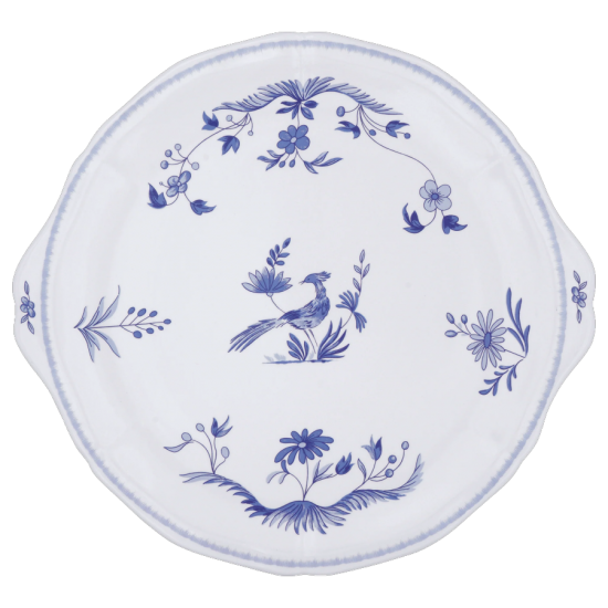 Блюдо для торта Gien , Paradis Bleu - Райская птица Голубая,  Д 34 cm