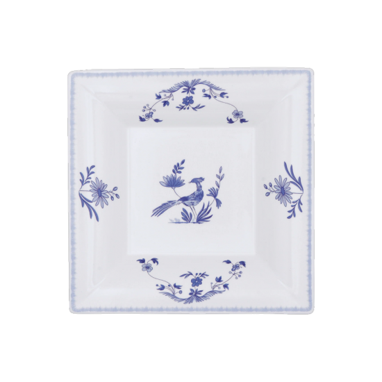 Блюдо квадратное Gien , Paradis Bleu - Райская птица Голубая,  22 X 22 cm