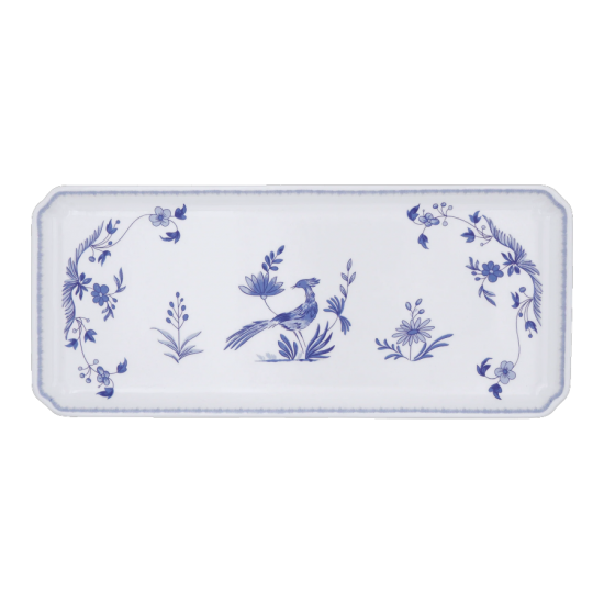 Блюдо прямоугольное Gien , Paradis Bleu - Райская птица Голубая,  36 X 15,5 cm