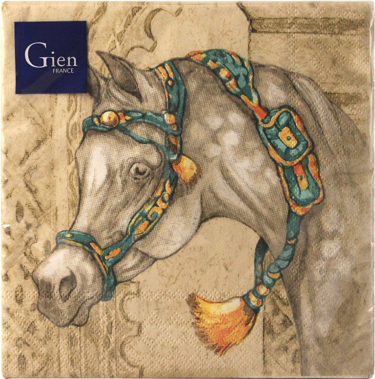 Салфетки бумажные Лошади ветра, 33 X 33 cm, арт,8004CHVLSE ,CHEVAUX DU VENT, GIEN