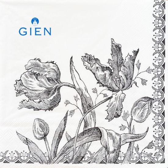 Салфетки бумажные 33х33 см., TULIPS, GIEN