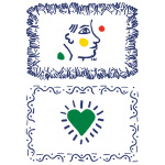 Подстановочные салфетки 2 шт., Мужчина и Солнце, Сентиментальный архипелаг, 38 X 54 см., Gien