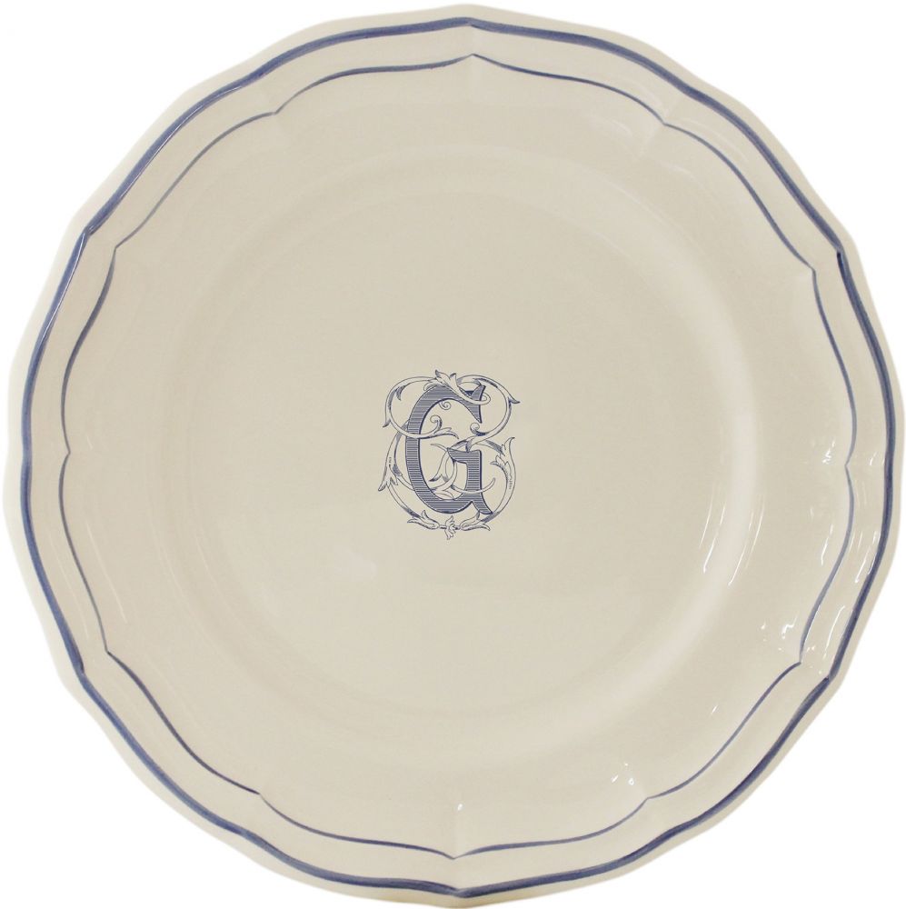 Тарелка десертная"G", FILET MANGANESE MONOGRAMME, Д 23,2 cm GIEN