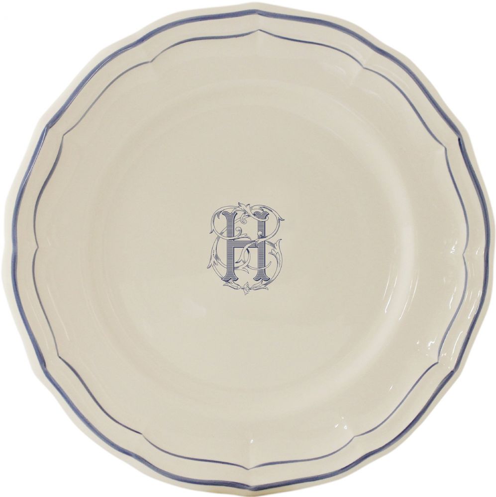 Тарелка десертная"H", FILET MANGANESE MONOGRAMME, Д 23,2 cm GIEN