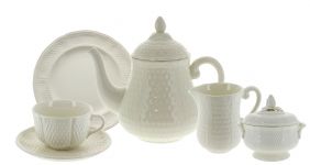 Сервиз чайный на 4 персоны 15 предметов PONT AUX CHOUX BLANC, Белый мост, GIEN, 1151/15